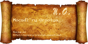 Mocsáry Orsolya névjegykártya