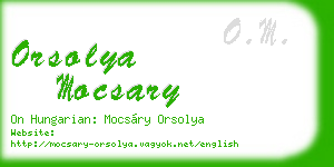 orsolya mocsary business card